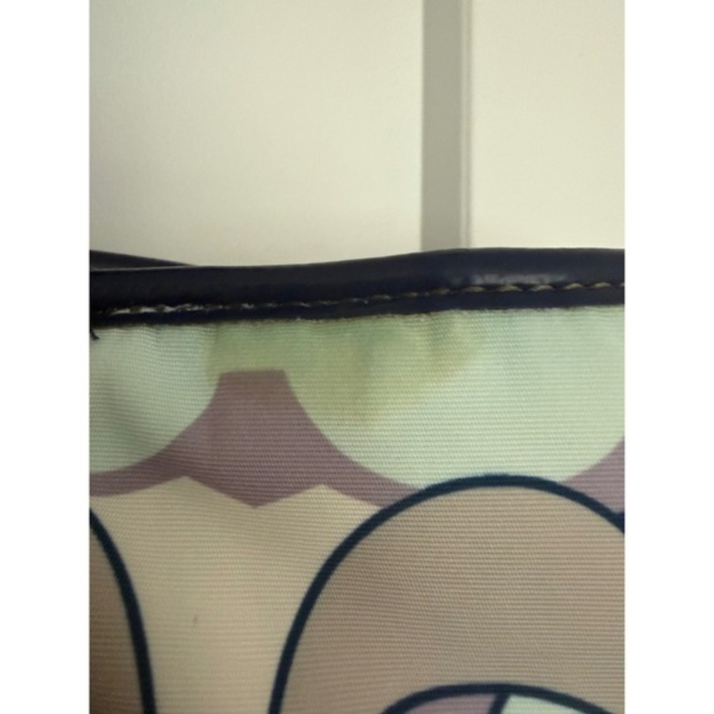 Coach Poppy Signature Tote Bag Multicolor Purple Teal Canvas M1163-117178 Flaw - Picture 12 of 17